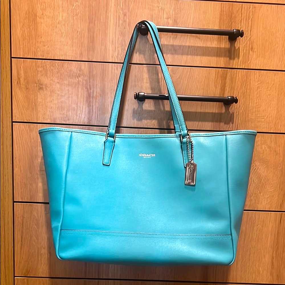 Coach Turquoise Leather Tote Bag
